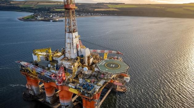 North sea oil and gas rig