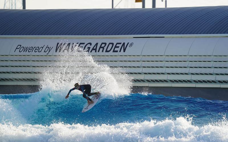 Surfing at wavegarden