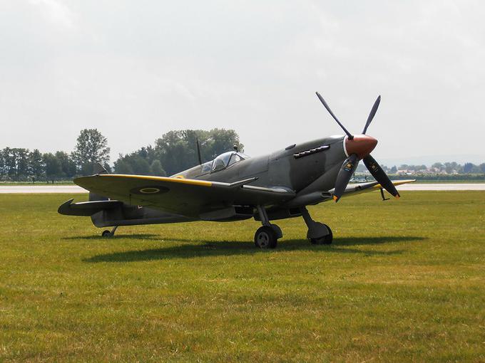 RAF Spitfire on airbase UK - for RAF Henlow