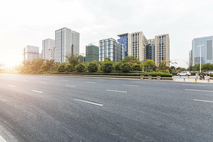 Empty and quiet city roads during coronavirus outbreak